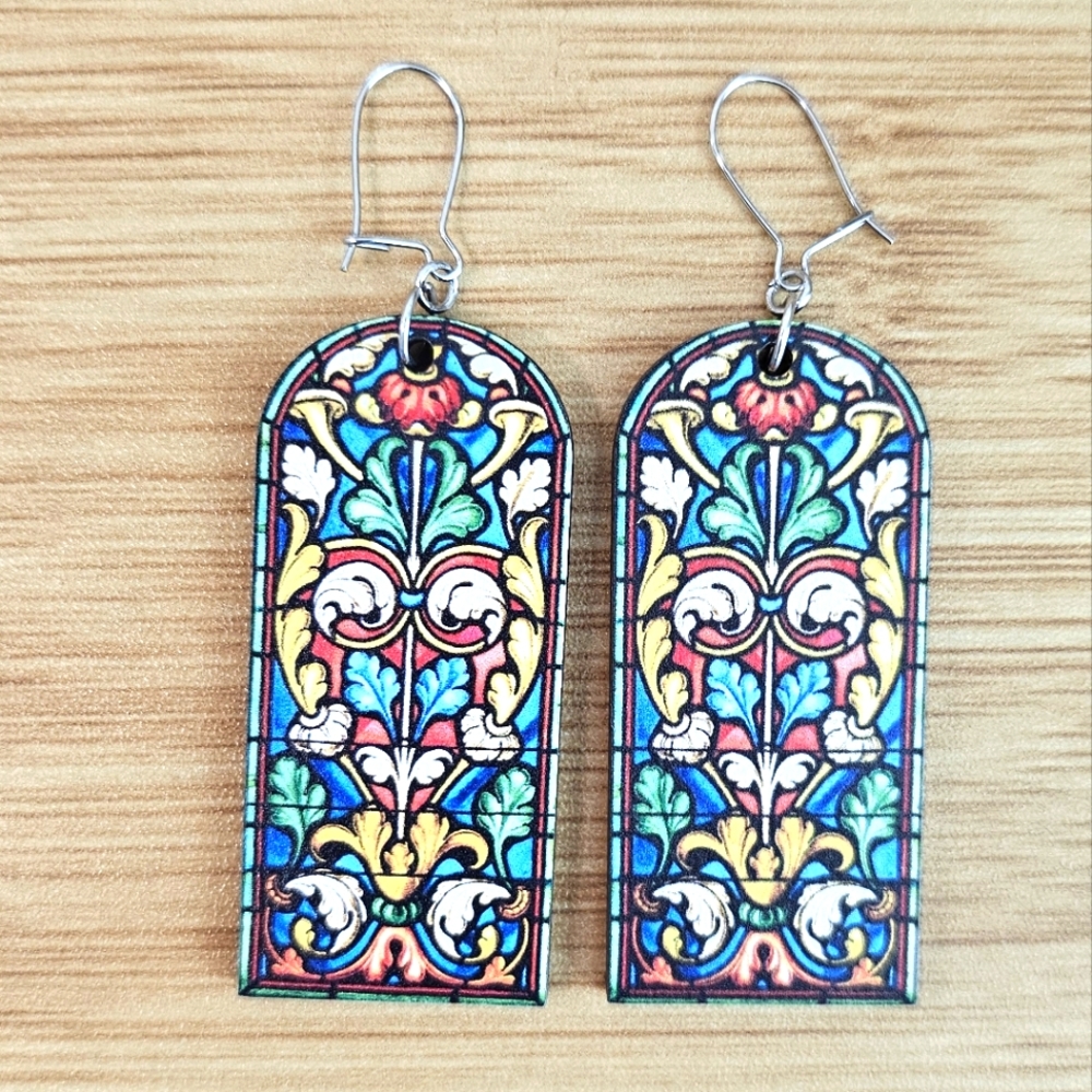 New✨️Stained Glass Window Earrings - Picture 3 of 4